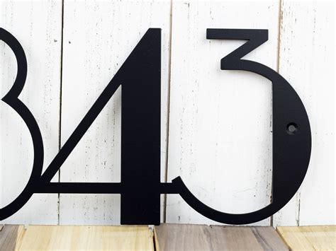 modern metal house number sign